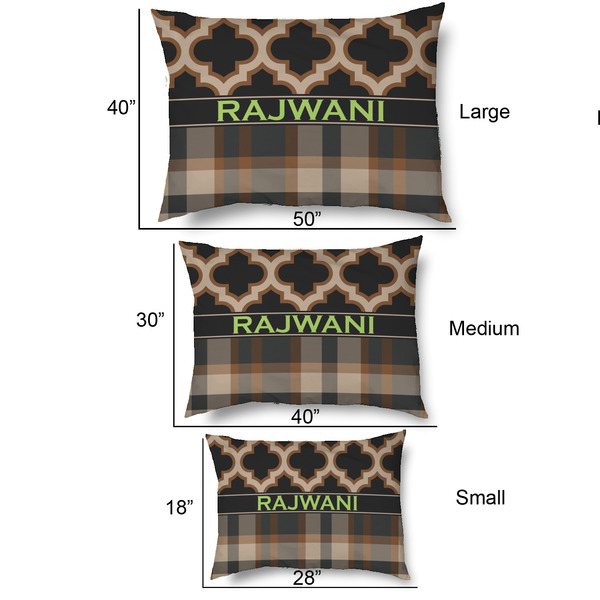 Moroccan & Plaid Outdoor Dog Beds - SIZE CHART