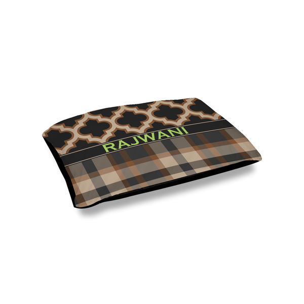 Custom Moroccan & Plaid Outdoor Dog Bed - Small (Personalized)