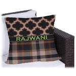 Moroccan & Plaid Outdoor Pillow - 18" (Personalized)