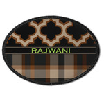 Moroccan & Plaid Iron On Oval Patch w/ Name or Text