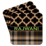 Moroccan & Plaid Paper Coasters w/ Name or Text