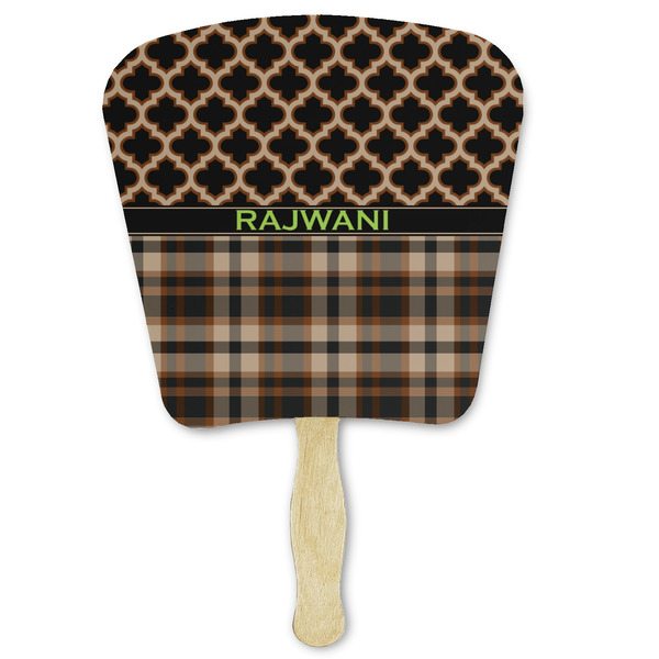 Custom Moroccan & Plaid Paper Fan (Personalized)