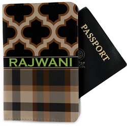 Moroccan & Plaid Passport Holder - Fabric (Personalized)