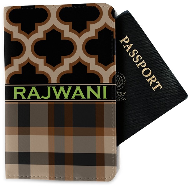 Custom Moroccan & Plaid Passport Holder - Fabric (Personalized)