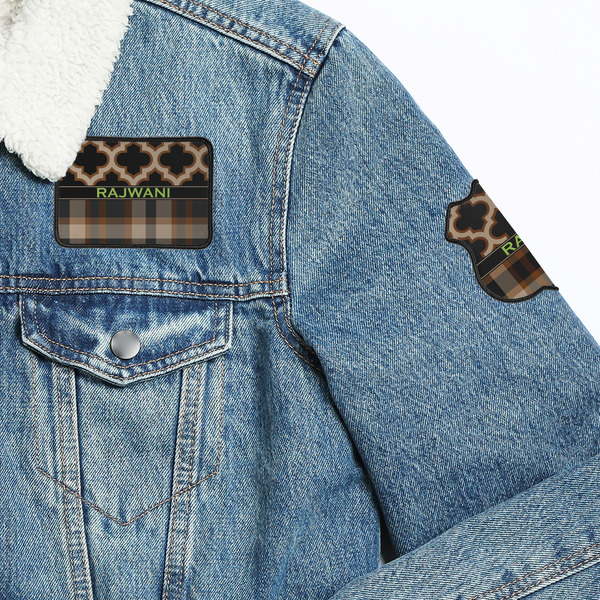Moroccan & Plaid Patches Lifestyle Jean Jacket Detail