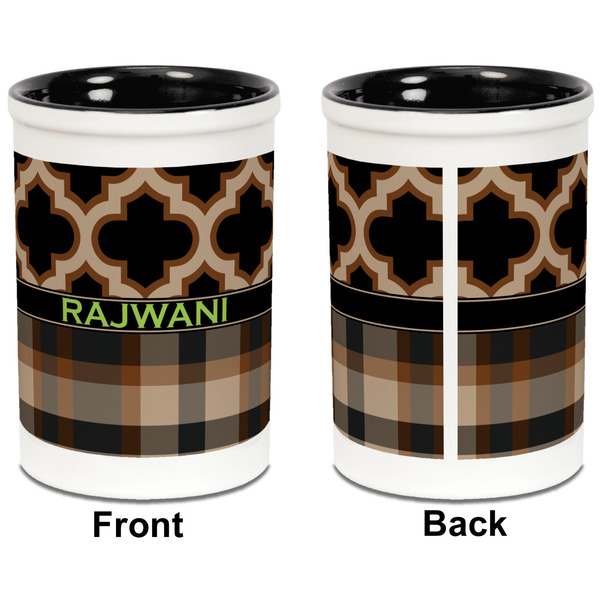 Moroccan & Plaid Pencil Holder - Black - approval
