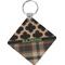 Moroccan & Plaid Diamond Plastic Keychain w/ Name or Text