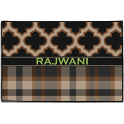 Moroccan & Plaid Door Mat - 36"x24" (Personalized)