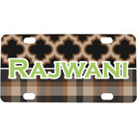 Moroccan & Plaid Mini / Bicycle License Plate (4 Holes) (Personalized)