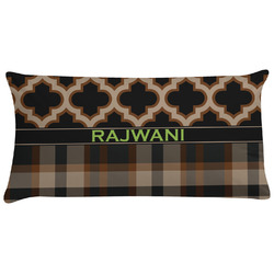 Moroccan & Plaid Pillow Case - King (Personalized)