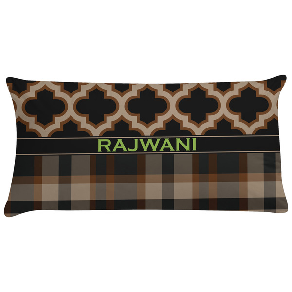 Custom Moroccan & Plaid Pillow Case - King (Personalized)