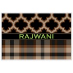 Moroccan & Plaid Laminated Placemat w/ Name or Text