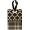 Moroccan & Plaid Plastic Luggage Tag - Rectangular w/ Name or Text