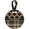 Moroccan & Plaid Personalized Round Luggage Tag