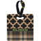 Moroccan & Plaid Personalized Square Luggage Tag