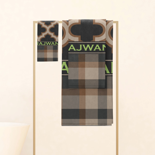 Moroccan & Plaid Personalized Towel Set