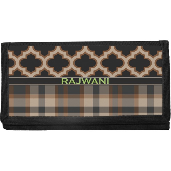 Custom Moroccan & Plaid Canvas Checkbook Cover (Personalized)
