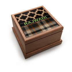 Moroccan & Plaid Pet Urn w/ Name or Text