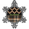 Moroccan & Plaid Vintage Snowflake Ornament (Personalized)