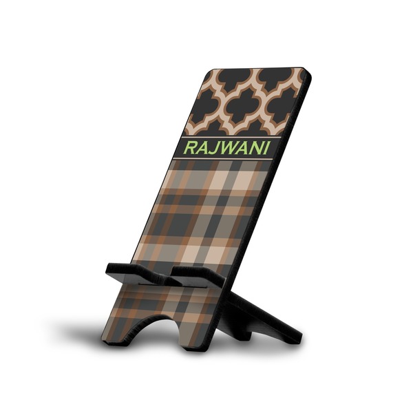 Custom Moroccan & Plaid Cell Phone Stand (Small) (Personalized)