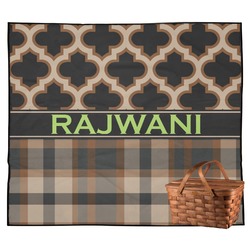 Moroccan & Plaid Outdoor Picnic Blanket (Personalized)