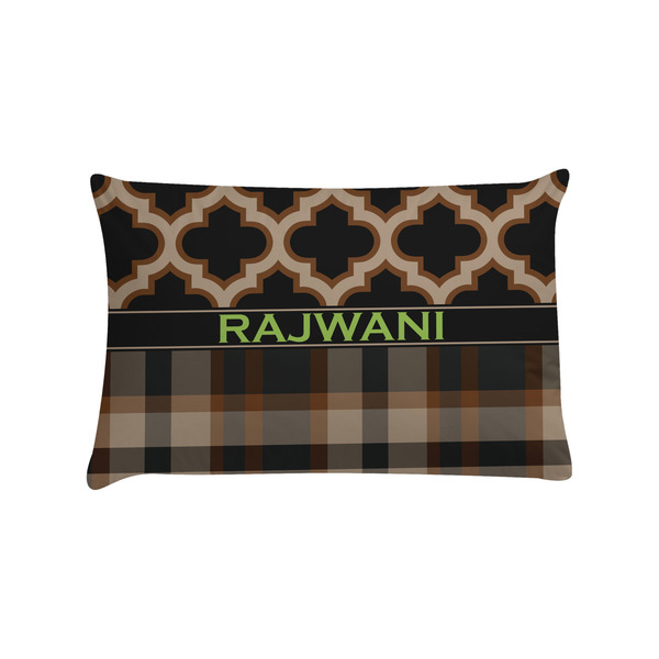 Custom Moroccan & Plaid Pillow Case - Standard (Personalized)