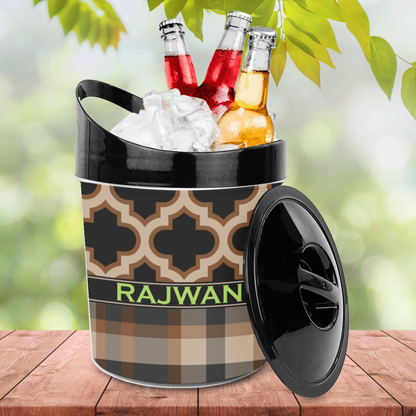 Moroccan & Plaid Plastic Ice Bucket - LIFESTYLE