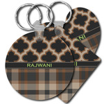 Moroccan & Plaid Plastic Keychain (Personalized)