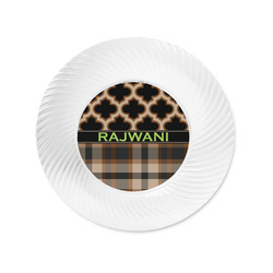 Moroccan & Plaid Plastic Party Appetizer & Dessert Plates - 6" (Personalized)