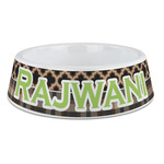 Moroccan & Plaid Plastic Dog Bowl - Large (Personalized)