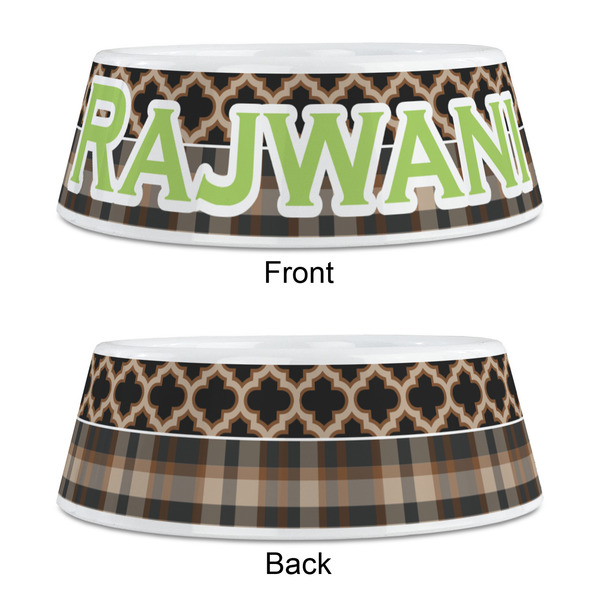 Moroccan & Plaid Plastic Pet Bowls - Medium - APPROVAL