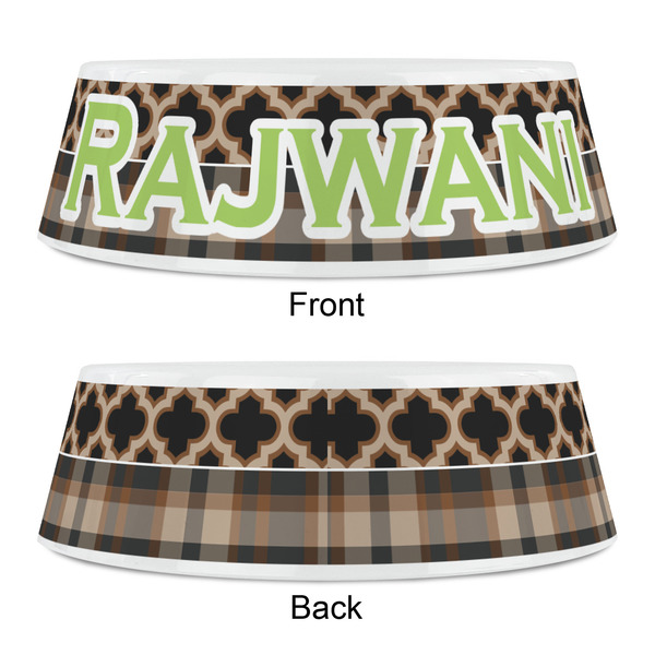 Moroccan & Plaid Plastic Pet Bowls - Small - APPROVAL