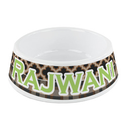 Moroccan & Plaid Plastic Dog Bowl - Small (Personalized)