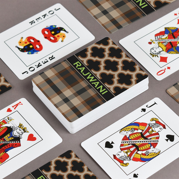 Moroccan & Plaid Playing Cards - Front & Back View