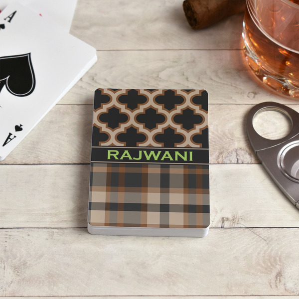 Moroccan & Plaid Playing Cards - In Context