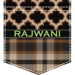 Moroccan & Plaid Iron On Faux Pocket (Personalized)