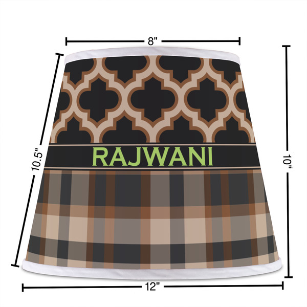 Moroccan & Plaid Poly Film Empire Lampshade - Dimensions