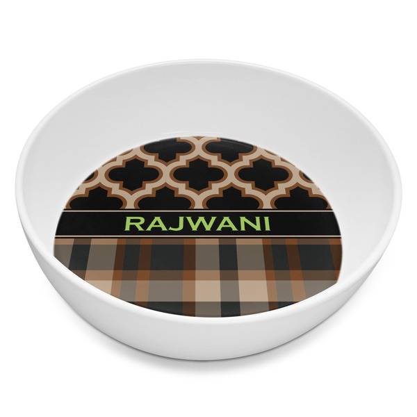 Custom Moroccan & Plaid Melamine Bowl - 8 oz (Personalized)