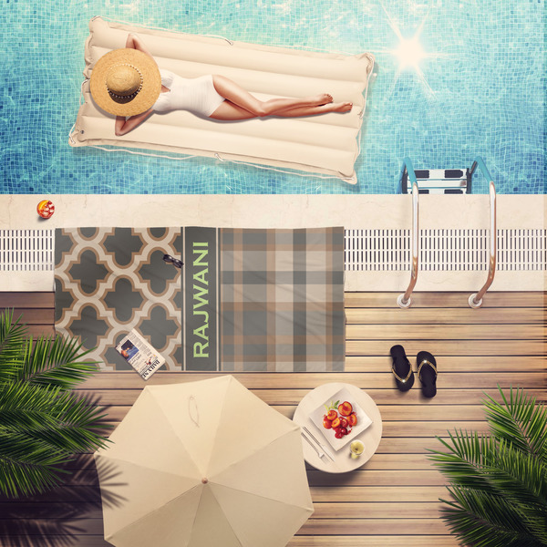 Moroccan & Plaid Pool Towel Lifestyle