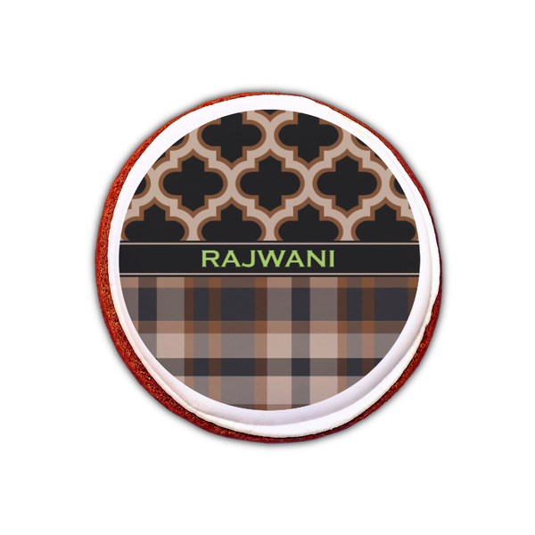Moroccan & Plaid Printed Icing Circle - XSmall - On Cookie