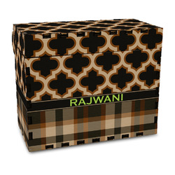 Moroccan & Plaid Wood Recipe Box - Full Color Print (Personalized)