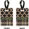 Moroccan & Plaid Rectangle Luggage Tag (Front + Back)