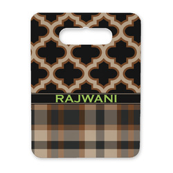 Moroccan & Plaid Rectangular Trivet with Handle (Personalized)