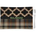 Moroccan & Plaid Rectangular Glass Appetizer / Dessert Plate - Single or Set (Personalized)