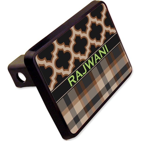 Custom Moroccan & Plaid Rectangular Trailer Hitch Cover - 2" (Personalized)