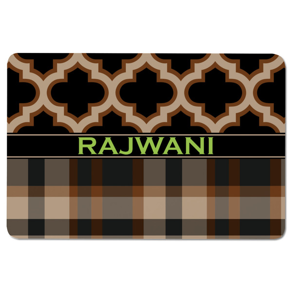 Moroccan & Plaid Rectangular Fridge Magnet - FRONT