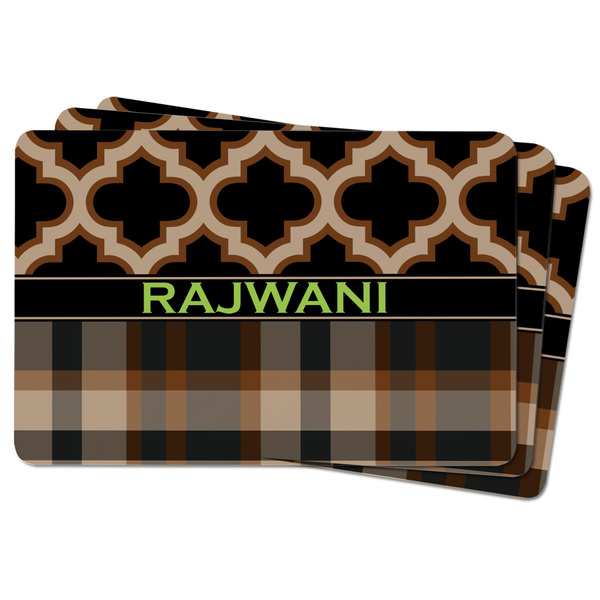 Moroccan & Plaid Rectangular Fridge Magnet - THREE