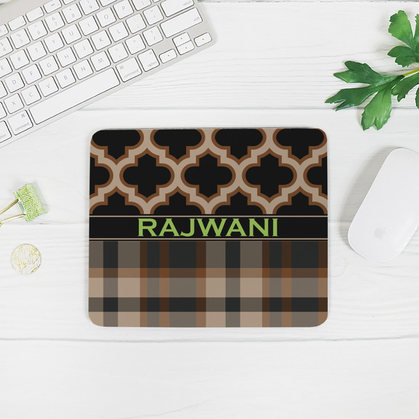 Moroccan & Plaid Rectangular Mouse Pad - LIFESTYLE 2
