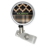 Moroccan & Plaid Retractable Badge Reel (Personalized)