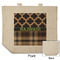 Moroccan & Plaid Reusable Cotton Grocery Bag - Front & Back View
